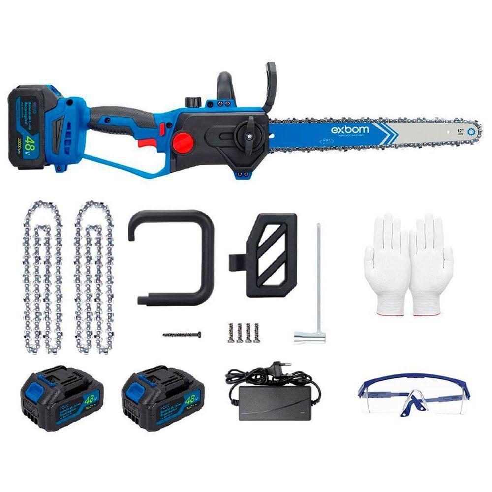 Motosserra Elétrica Portátil 12 Polegadas Brushless Com Led E Bateria 48v - 2