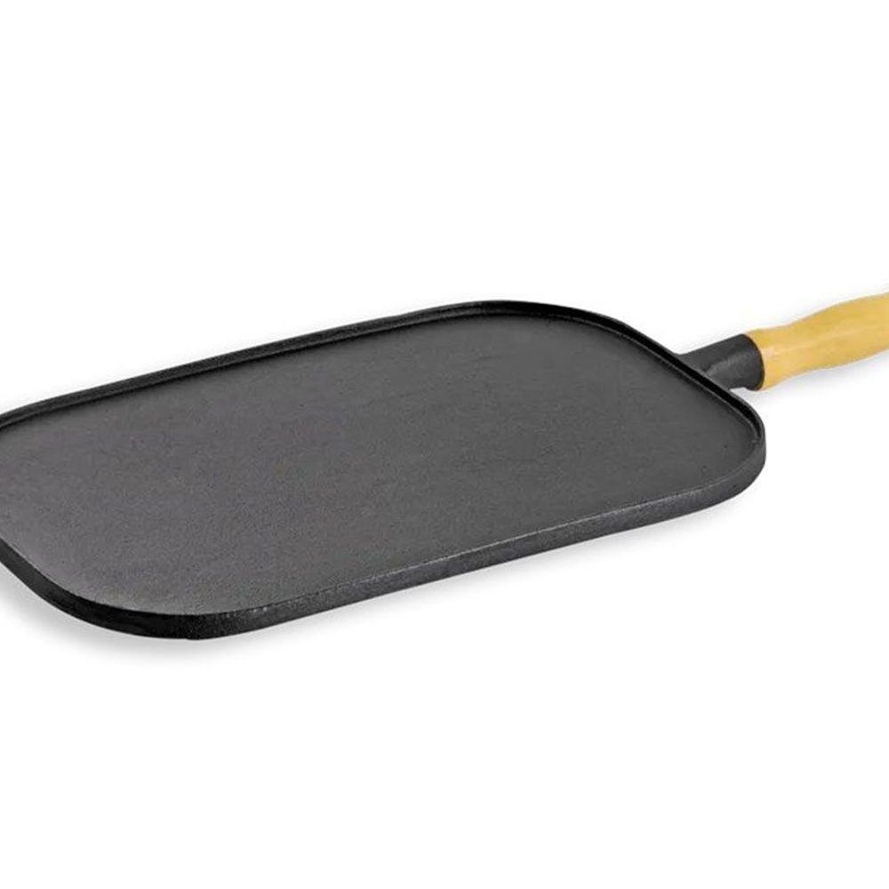 Bifeteira Chapa Lisa Oval em Ferro Fundido 16x23Cm Libaneza - 1