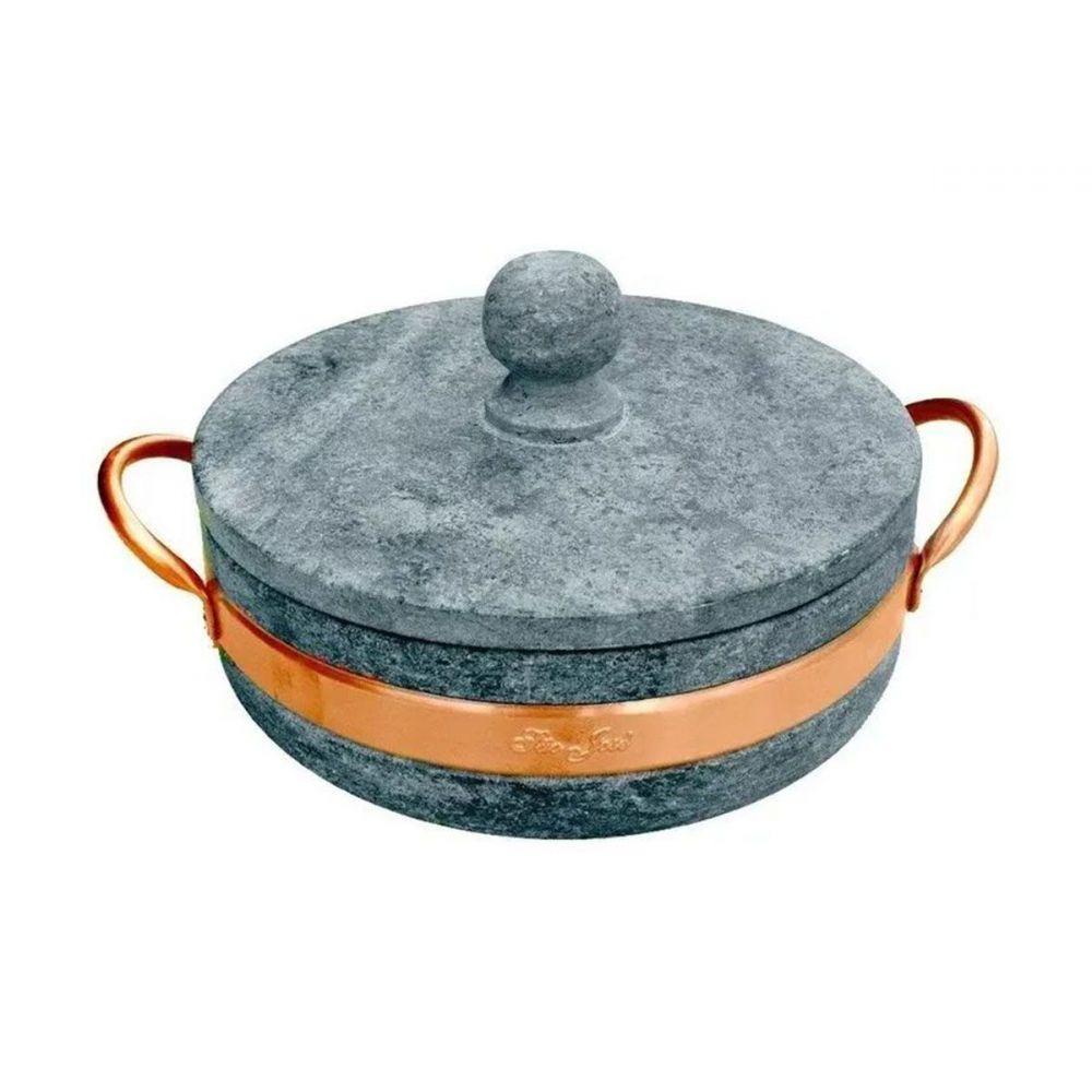 Tacho de Pedra Sabão com Alça de Cobre 2,0 Litros - 1