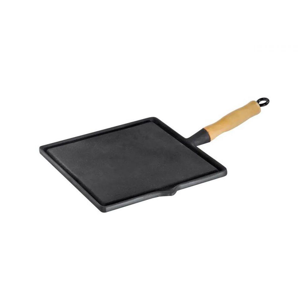 Bifeteira Chapa Quadrada Lisa Ferro Fundido 26x26Cm - 2