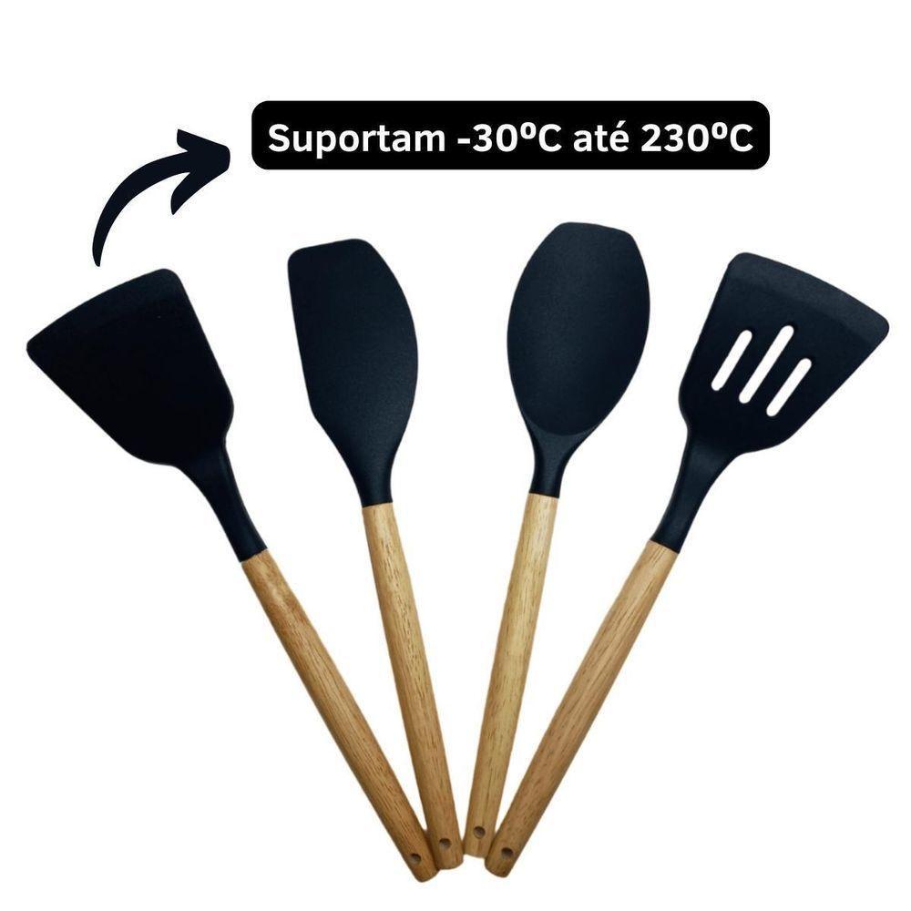 Kit Utensílios Cozinha Silicone 12 Peças Antiaderente - 6