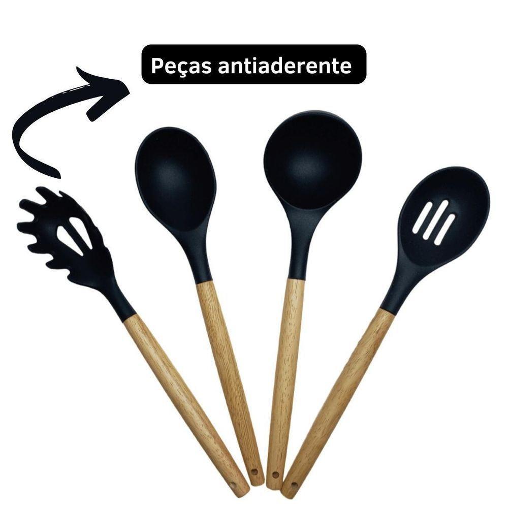 Kit Utensílios Cozinha Silicone 12 Peças Antiaderente - 7