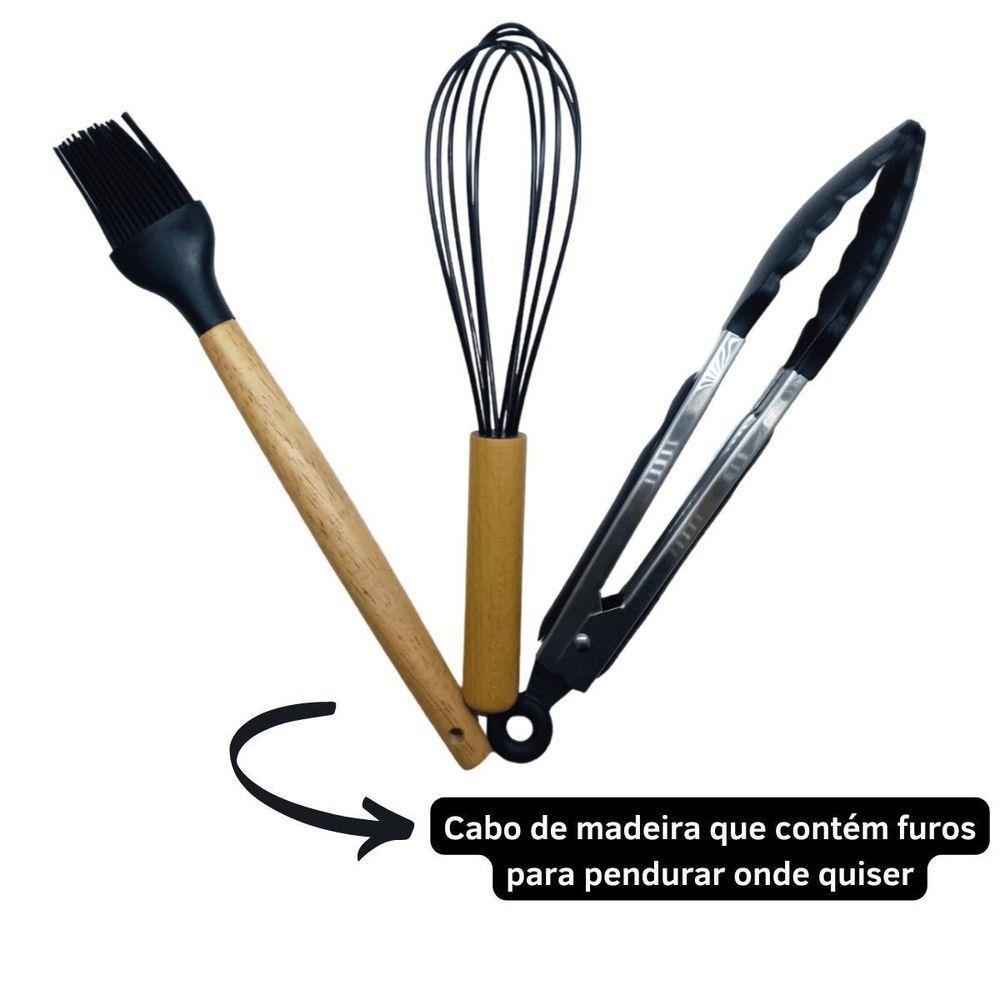 Kit Utensílios Cozinha Silicone 12 Peças Antiaderente - 8