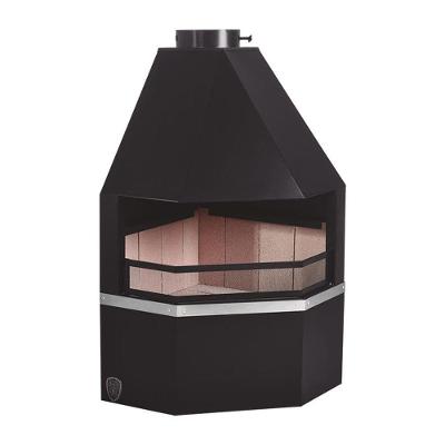 Lareira de Canto Grande C com Kit de Instalação Preto Fornos Pinhal para Até 40m²