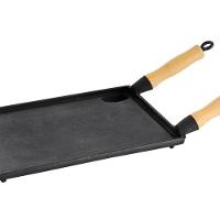 Bifeteira Chapa Ferro Fundido com Cabos de Madeira - 1