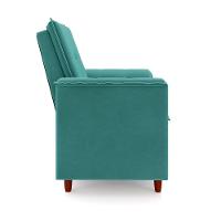 Poltrona Amamentação Confortável Com Puff Lia Suede azul Turquesa