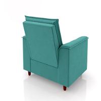 Poltrona Amamentação Confortável Com Puff Lia Suede azul Turquesa - 9