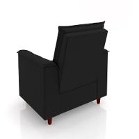 Poltrona Amamentação Confortável Com Puff Lia Suede preto