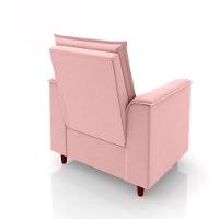 Poltrona Amamentação Confortável Com Puff Lia Suede rosa - 2