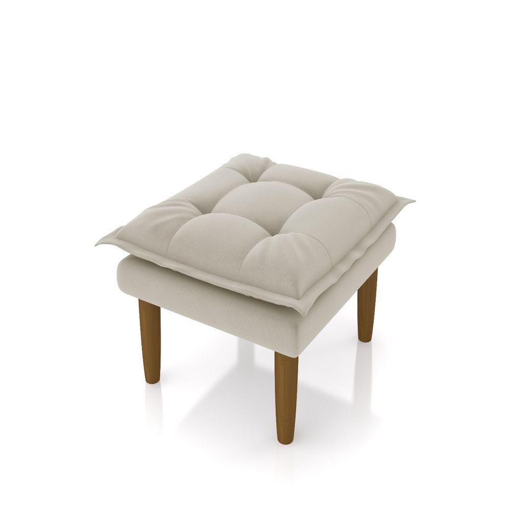 Poltrona Amamentação Confortável Com Puff Lia Suede bege - 4