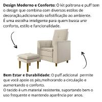 Poltrona Amamentação Confortável Com Puff Lia Suede bege - 7