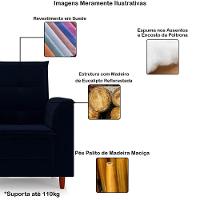 Kit Poltrona E Puff Amamentação Confortável Ternura Suede azul Marinho - 6