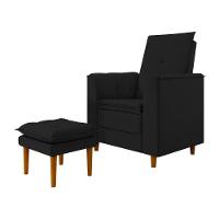 Poltrona Decorativa Amamentação Reforçada Puff Mavie Veludo preto - 1