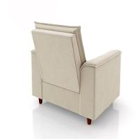 Poltrona Decorativa Amamentação Reforçada E Puff Mavie Linho bege - 6