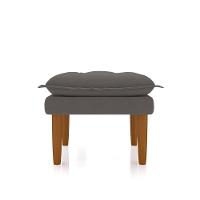 Poltrona Decorativa Amamentação Reforçada E Puff Mavie Suede cinza - 7