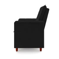 Poltrona Decorativa Amamentação Reforçada E Puff Mavie Suede preto - 5