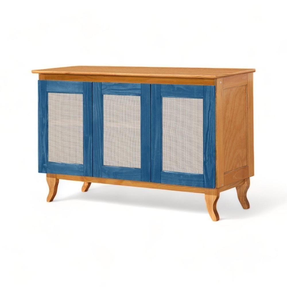 Buffet 03 Portas Deltan 103 Imbuia E Azul Atraente - 2