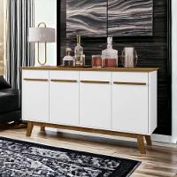 Aparador 04 Portas Opala Cinamomo E Branco Bechara - 1