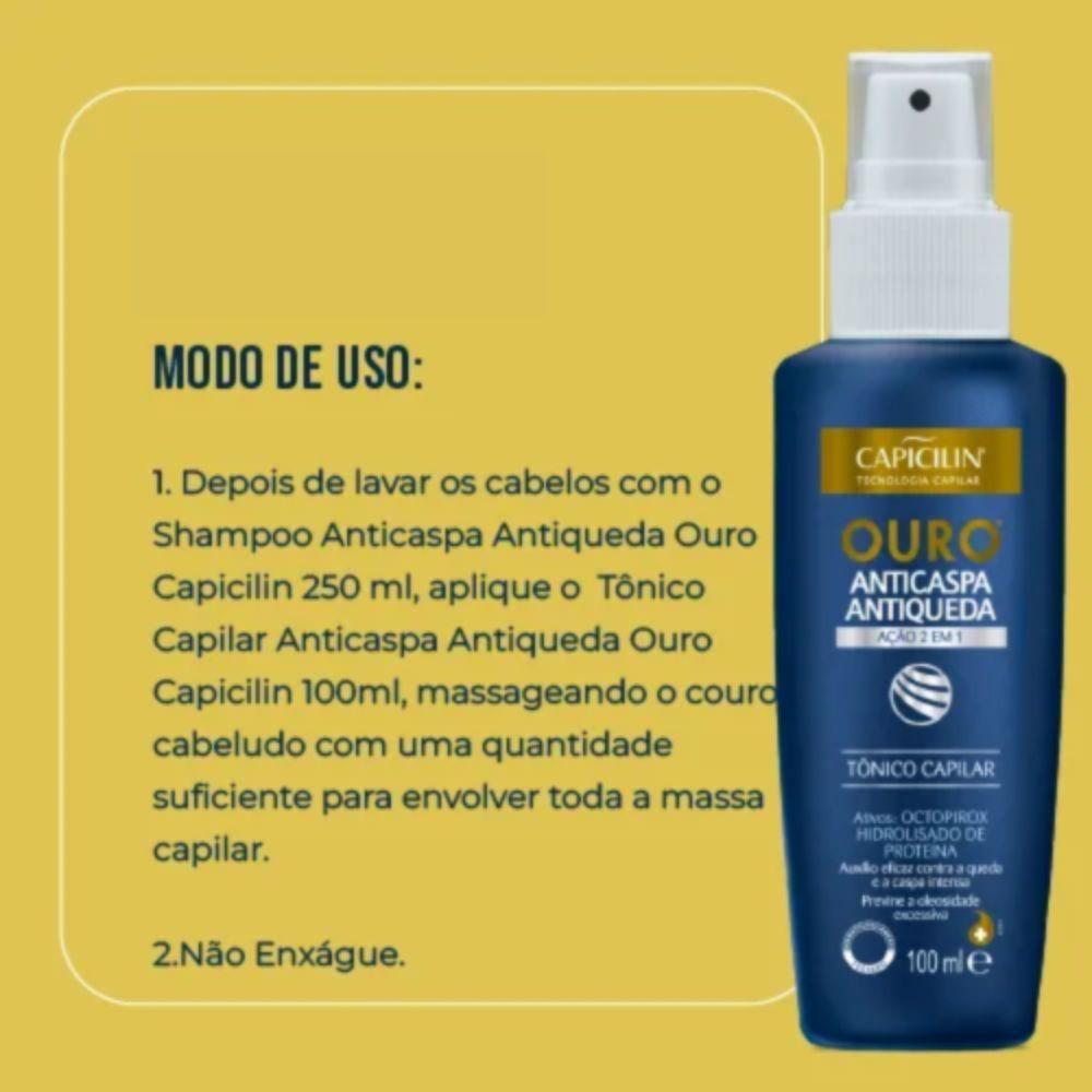 Tônico Capicilin Ouro Anticaspa E Antiqueda 100ml - 3