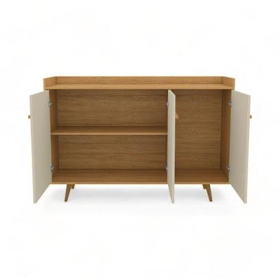 Aparador 03 Portas Quartzo Cinamomo E Off White Bechara