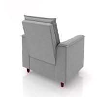 Poltrona Amamentação Confortável Com Puff Lia Veludo cinza - 3