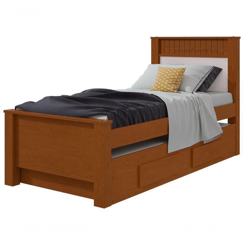 Cama Solteiro Bibox 2 Gavetas Athenas - Lopas Frassino/off White - 1