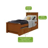 Cama Solteiro Bibox 2 Gavetas Athenas - Lopas Frassino/off White - 7