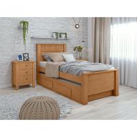Cama Solteiro Bibox 2 Gavetas Athenas - Lopas Amendoa Clean. - 8