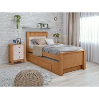 Cama Solteiro Bibox 2 Gavetas Athenas - Lopas Amendoa Clean/off White. - 8