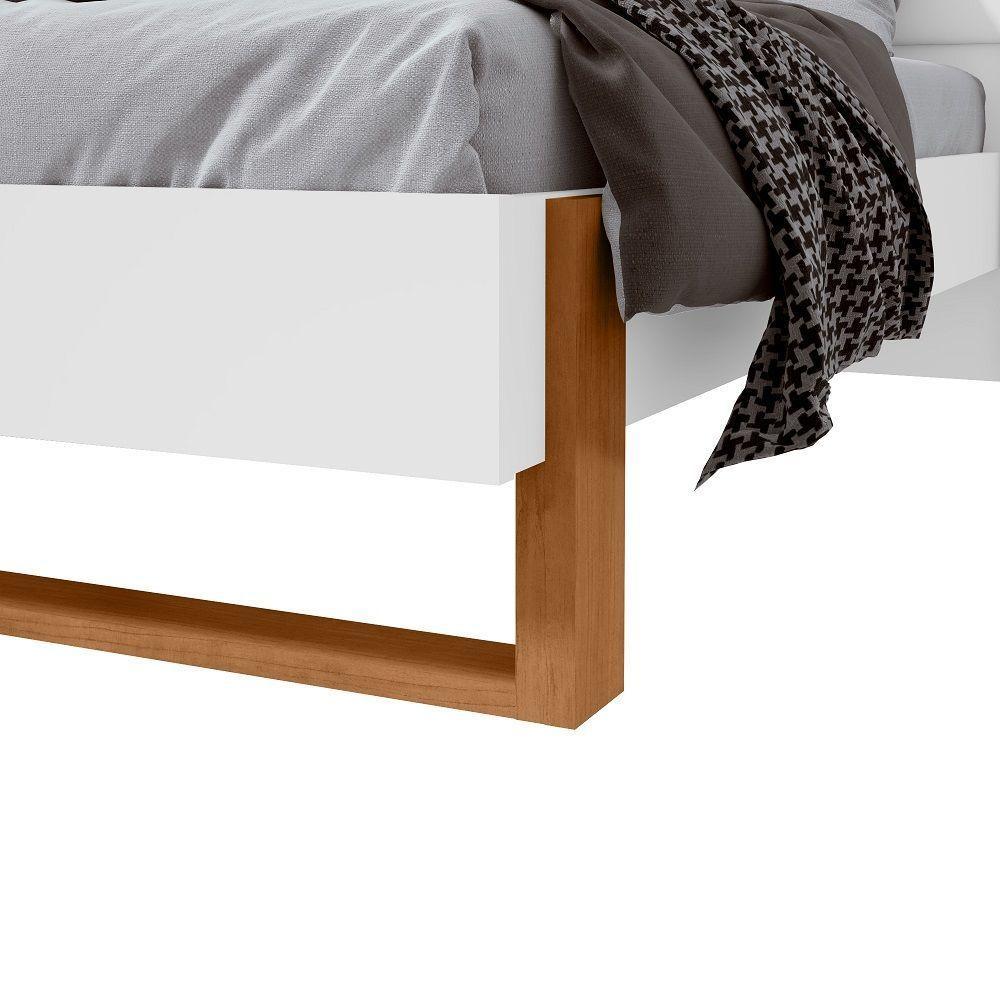 Cama Casal 160cm Com Led Freetown - Lopas Amendoa Clean/branco. - 6
