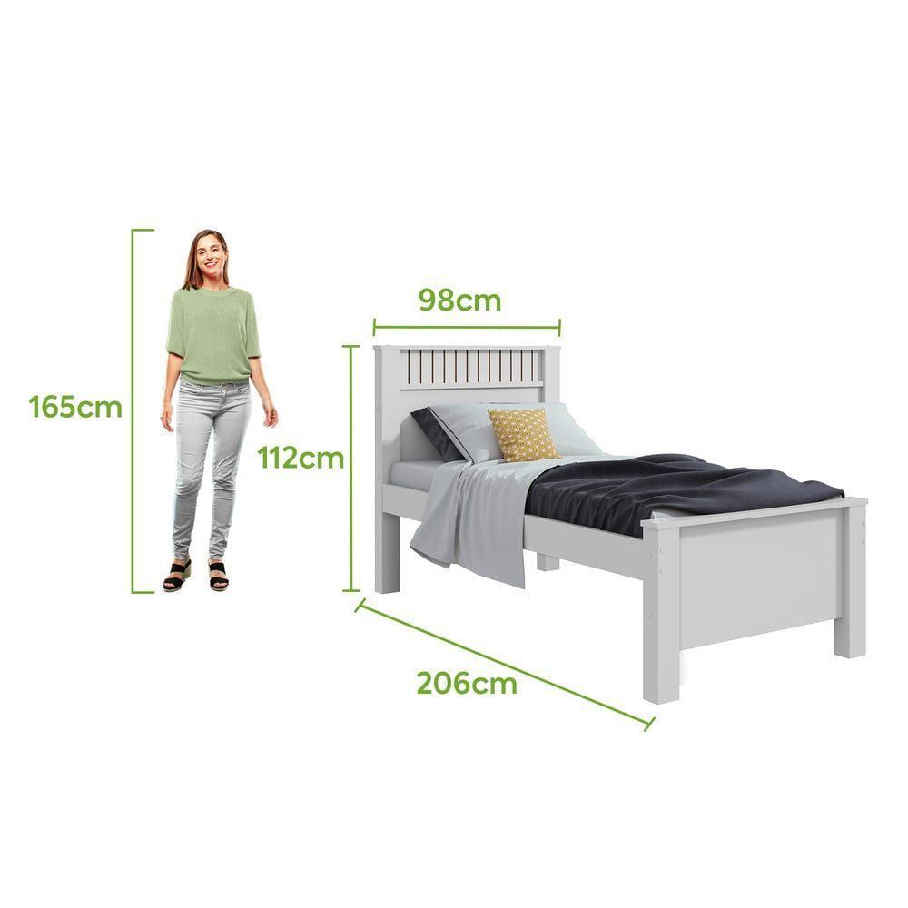 Cama Solteiro Athenas - Lopas Branco. - 2