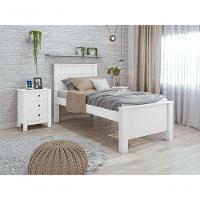 Cama Solteiro Athenas - Lopas Branco. - 7