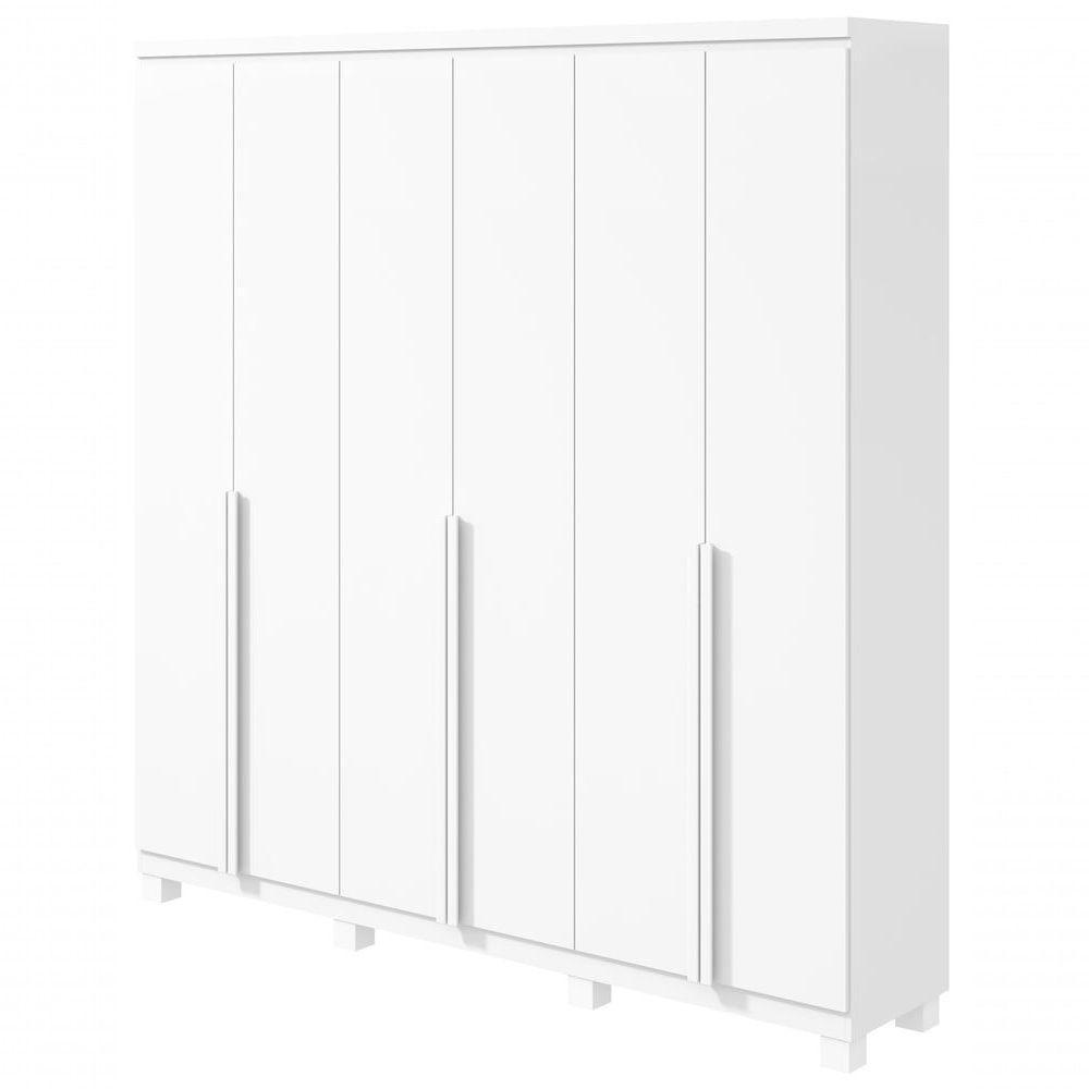 Guarda-roupas Casal Alonzo 6 Portas 4 Gavetas Sem Espelho 100% Mdf Com Pés - Lopas Branco - 1