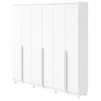 Guarda-roupas Casal Alonzo 6 Portas 4 Gavetas Sem Espelho 100% Mdf Com Pés - Lopas Branco - 1