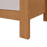 Mesa De Cabeceira 3 Gavetas Maggiore New - Lopas Amendoa Clean/off White.