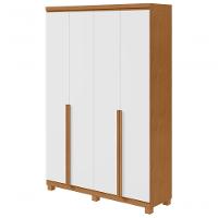 Guarda-roupas 4 Portas 2 Gavetas 100% Mdf Alonzo Sem Espelho E Com Pés - Lopas Amendoa Clean/branco - 1