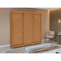 Guarda Roupa Saion 3 Portas Sem Espelho Com Pés - Lopas Amendoa Clean. - 7