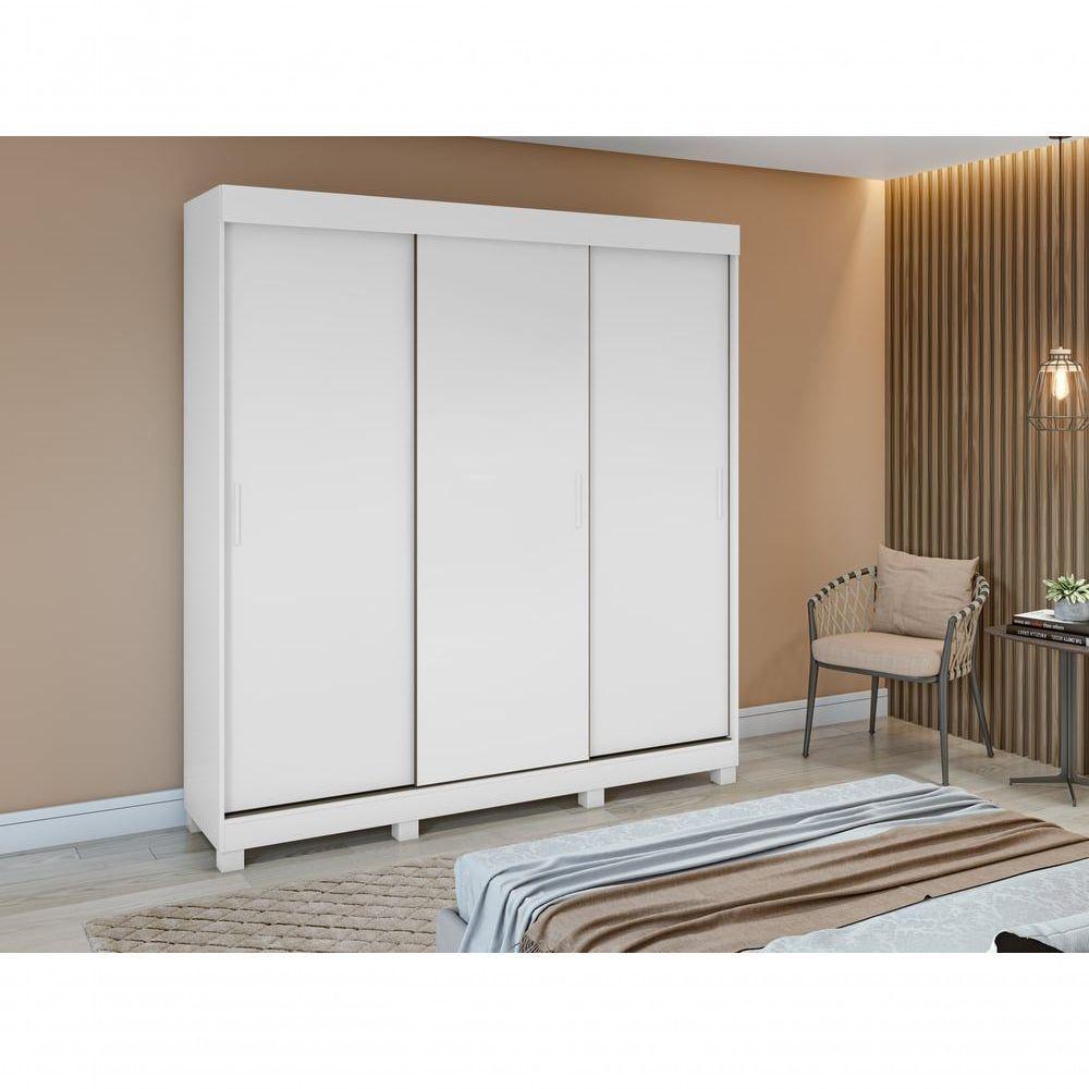 Guarda Roupa Saion 3 Portas Sem Espelho Com Pés - Lopas Branco. - 7
