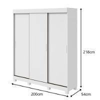 Guarda Roupa Saion 3 Portas Sem Espelho Com Pés - Lopas Branco. - 2