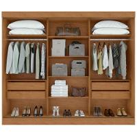 Guarda-roupas Casal Nice 3 Portas 4 Gavetas Flex Com Pés S/ Kit - Lopas Amendoa Clean - 3