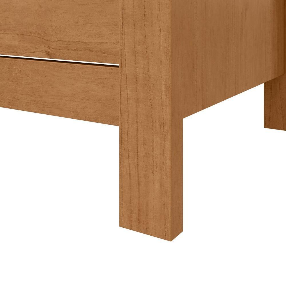 Mesa De Cabeceira 3 Gavetas Maggiore New - Lopas Amendoa Clean. - 4