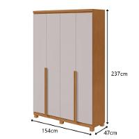 Guarda-roupas 4 Portas 2 Gavetas 100% Mdf Alonzo Sem Espelho E Com Pés - Lopas Amendoa Clean/off White - 2