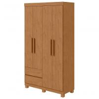 Guarda-roupas Solteiro 4 Portas 2 Gavetas Sem Espelho Com Pés Zeus - Lopas Amendoa Clean - 1