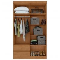 Guarda-roupas Solteiro 4 Portas 2 Gavetas Sem Espelho Com Pés Zeus - Lopas Amendoa Clean - 6