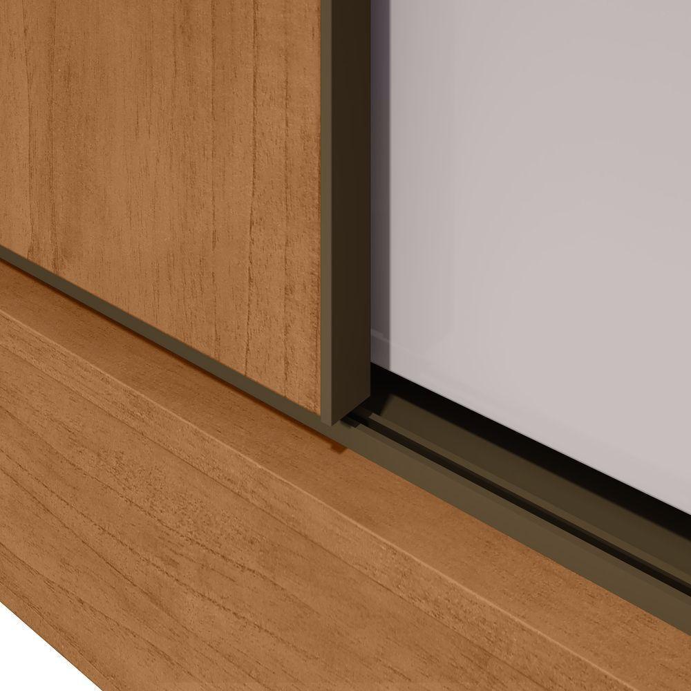 Guarda Roupa Saion 3 Portas Com Pés 1 Porta Glass - Lopas Amendoa Clean/off White. - 4