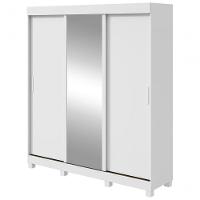 Guarda Roupa Saion 3 Portas Com Pés 1 Porta Glass - Lopas Branco. - 1