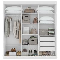 Guarda Roupa Saion 3 Portas Com Pés 1 Porta Glass - Lopas Branco. - 6
