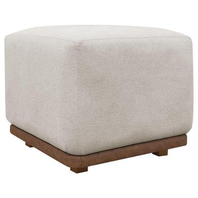 Puff Decorativo Para Sala Dalilla Persa Bege Bouclé