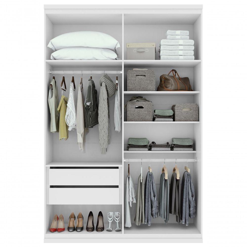 Guarda-roupas 4 Portas 2 Gavetas 100% Mdf Alonzo Sem Espelho E Com Pés - Lopas Branco - 6