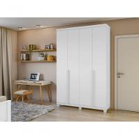 Guarda-roupas 4 Portas 2 Gavetas 100% Mdf Alonzo Sem Espelho E Com Pés - Lopas Branco - 7